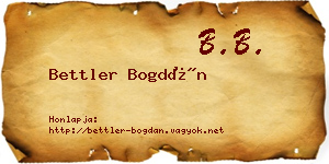 Bettler Bogdán névjegykártya